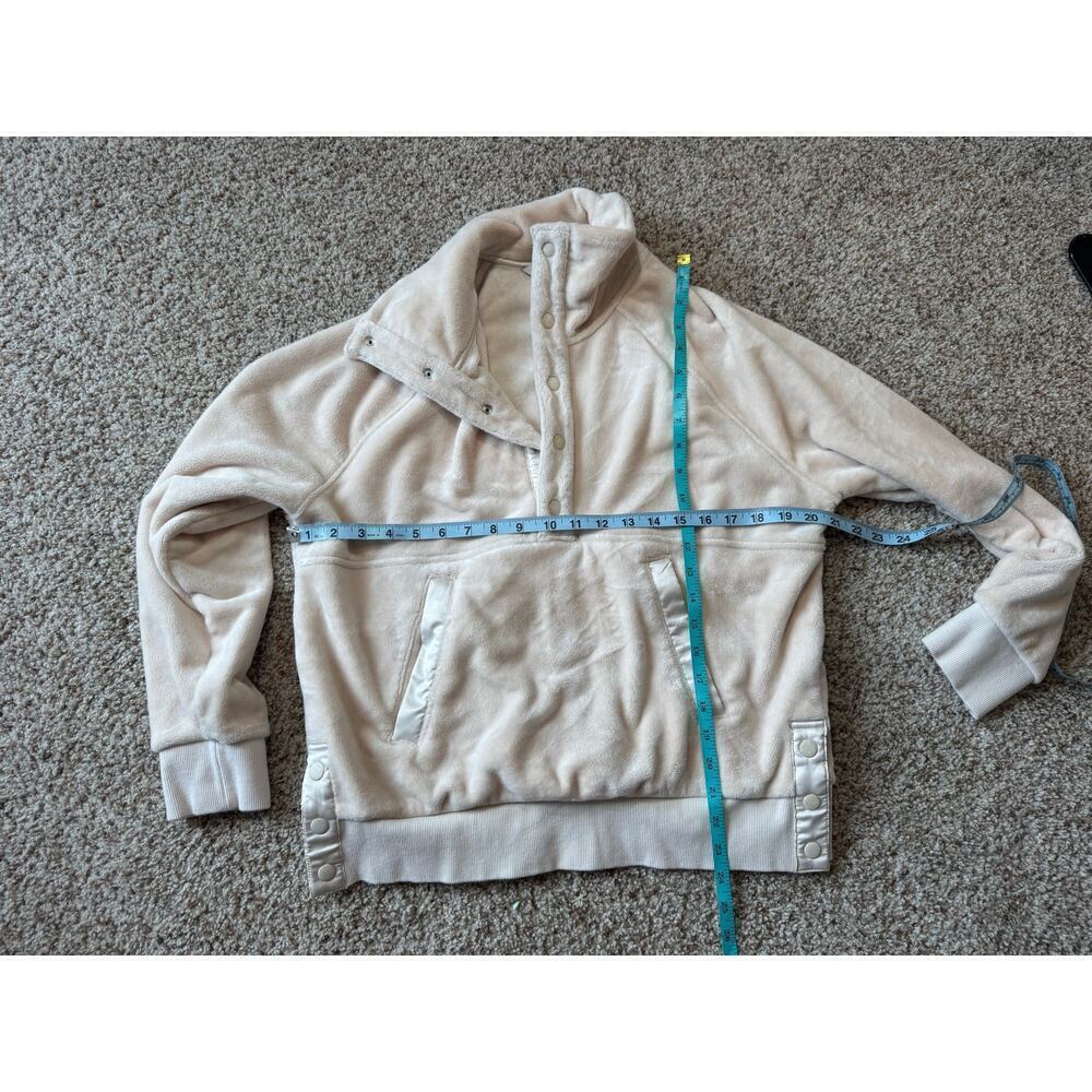 Athleta pullover sweatshirt, heavy velour size SP (small/Petite); Cream - Picture 3 of 12